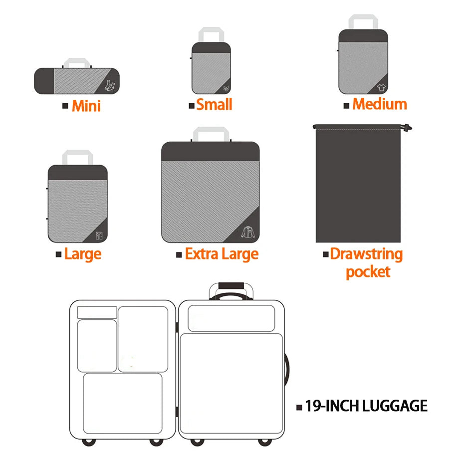 PackyGo Premium Mesh Packing Cubes