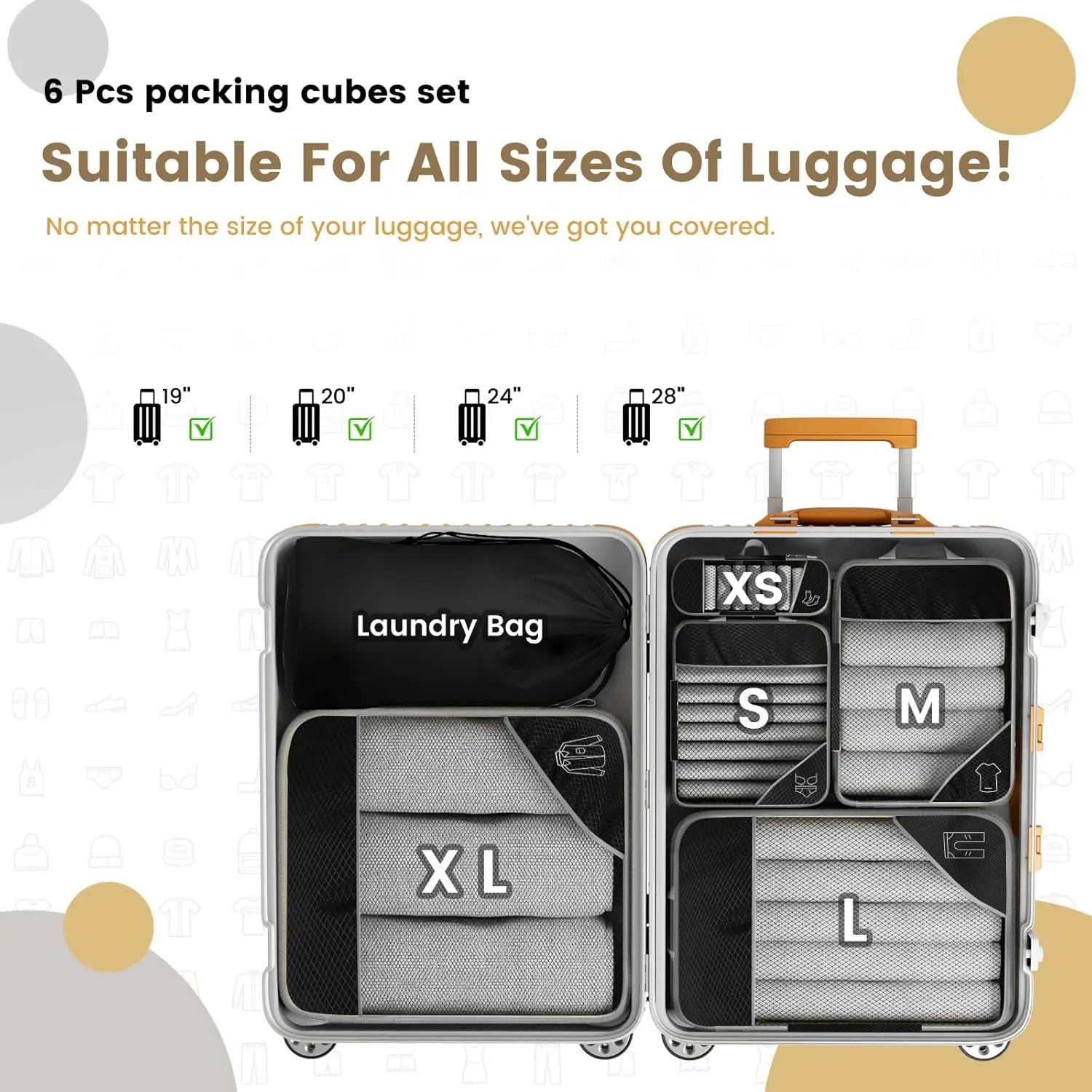 PackyGo Premium Mesh Packing Cubes