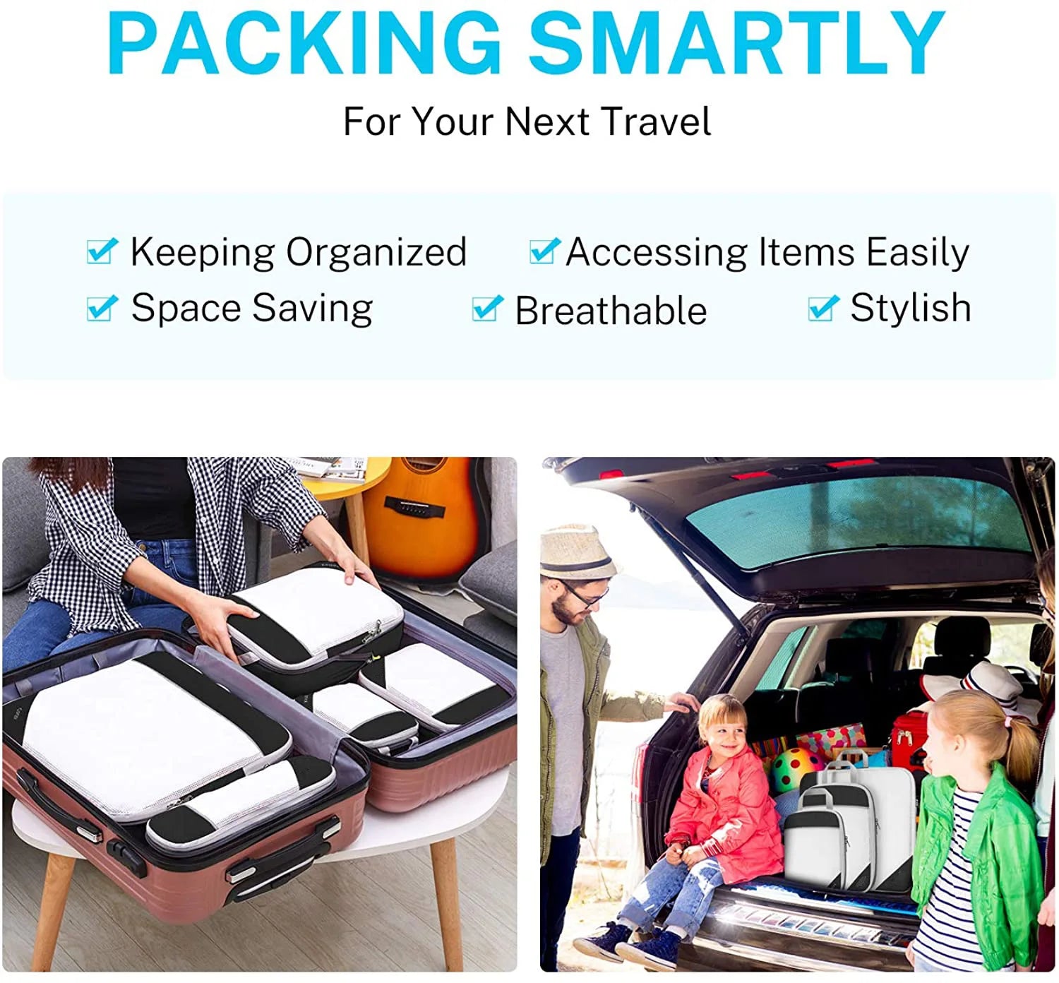 PackyGo Premium Mesh Packing Cubes