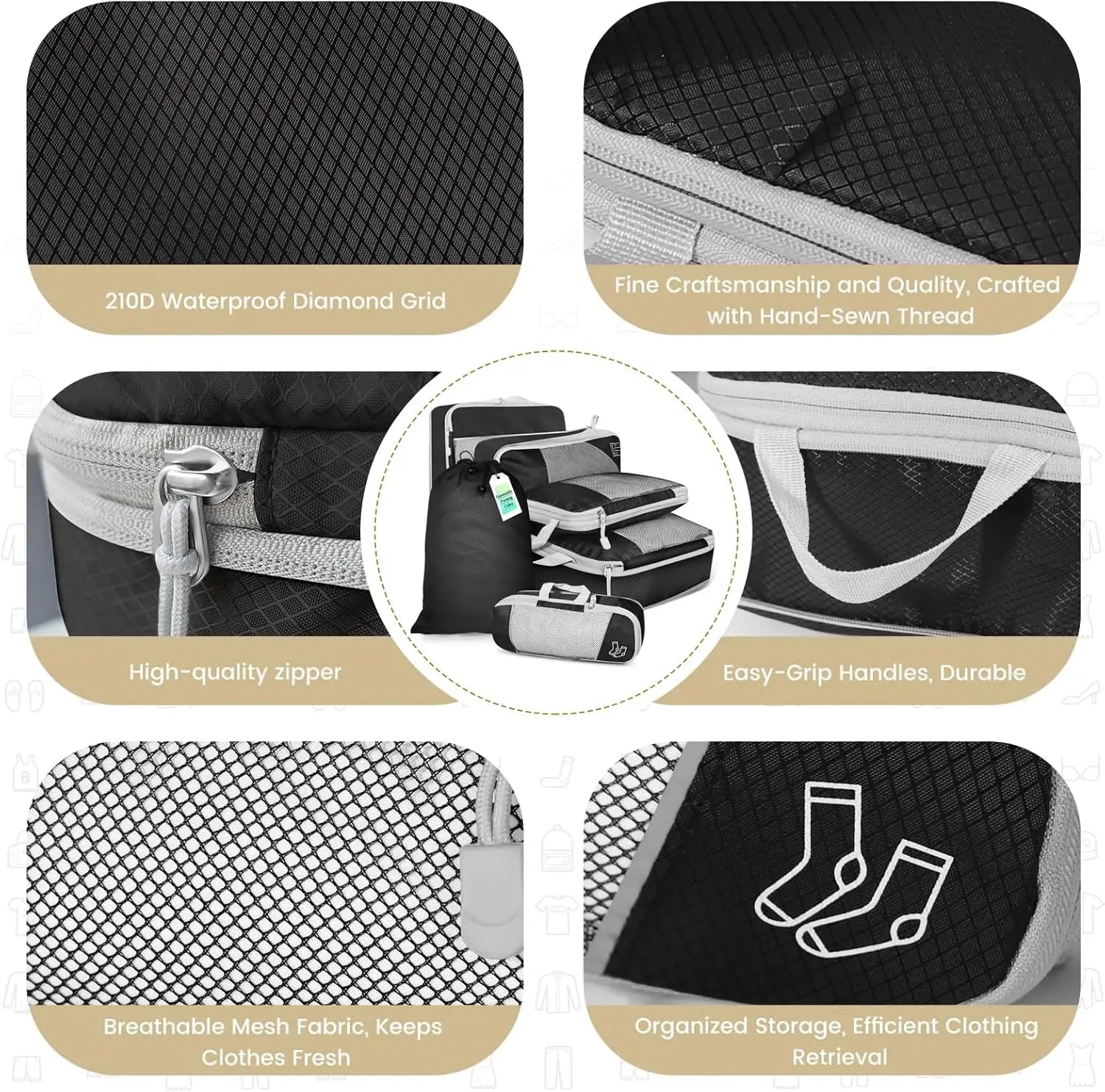 PackyGo Premium Mesh Packing Cubes