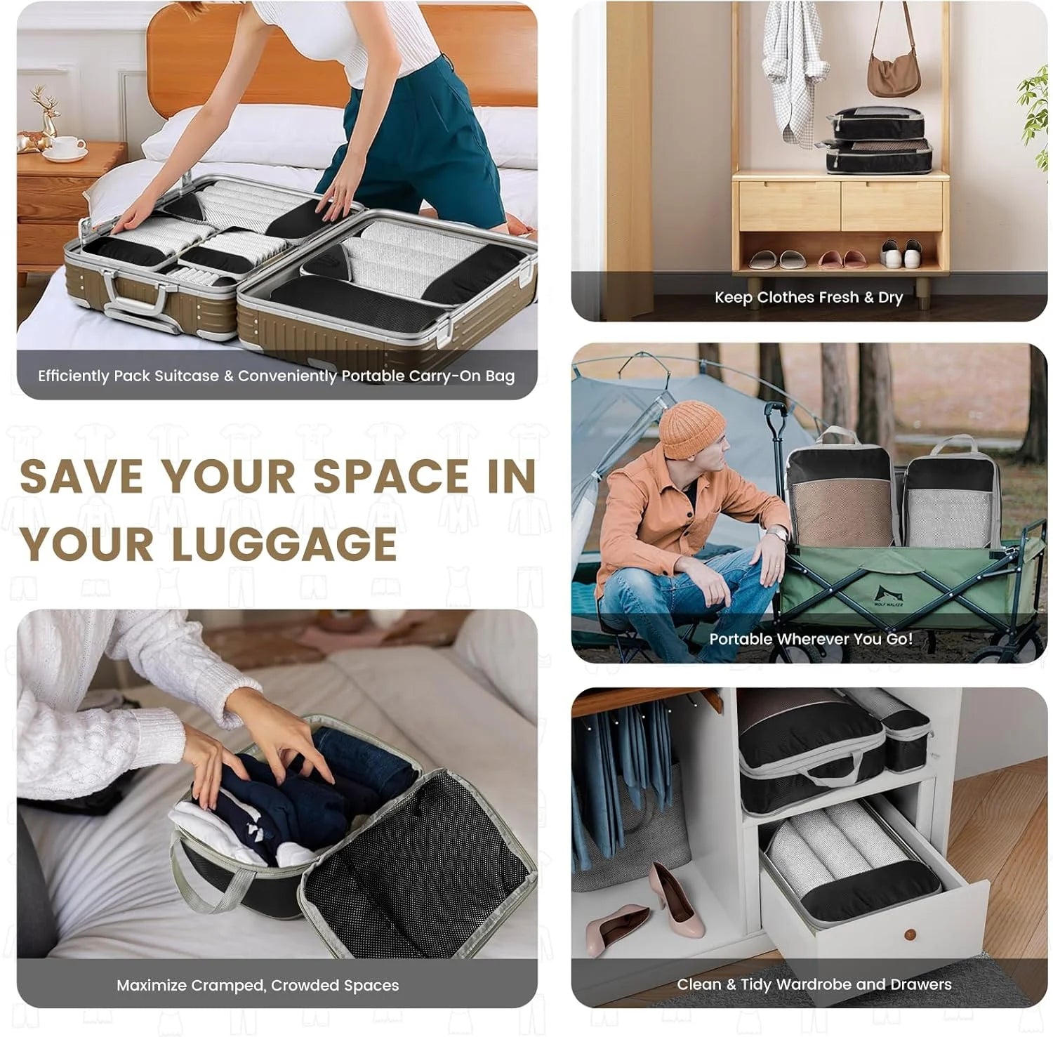PackyGo Premium Mesh Packing Cubes